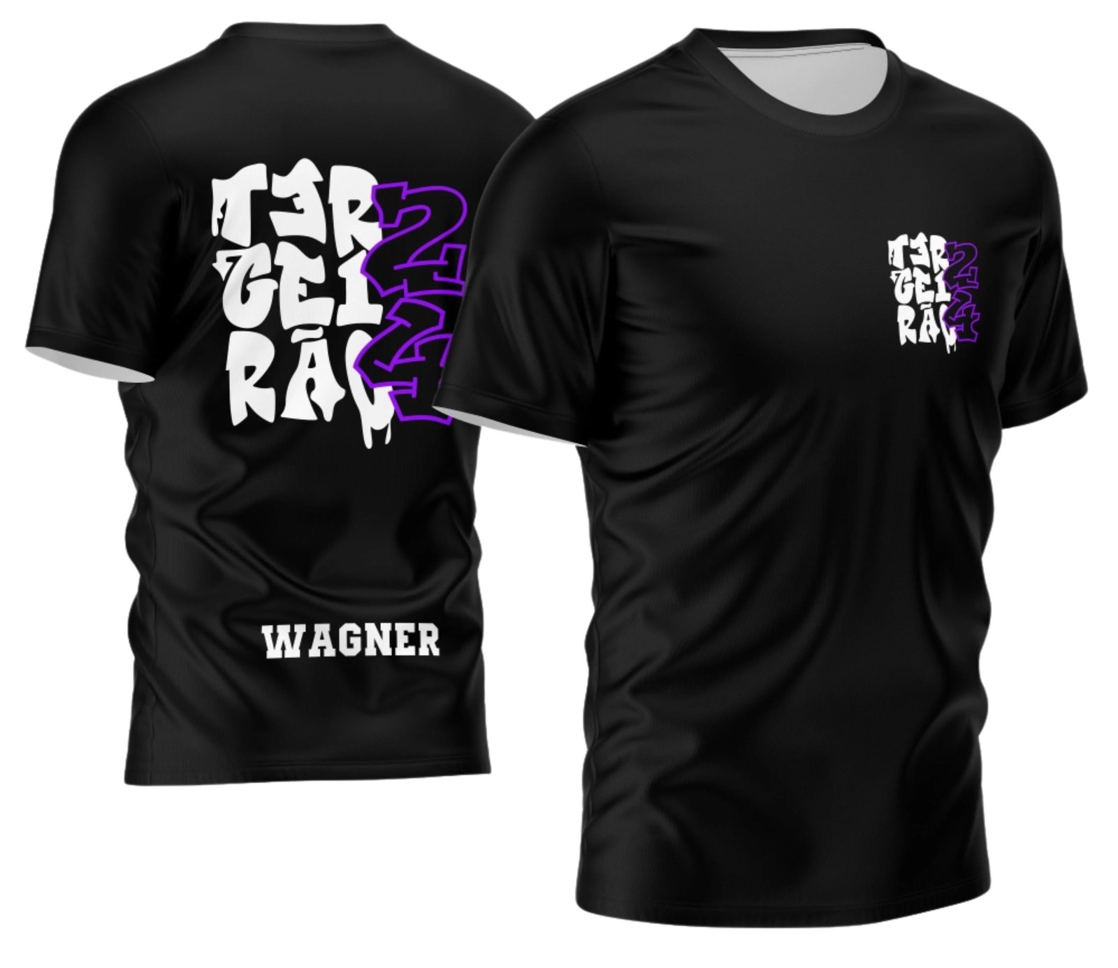 camiseta terceirão 2026 Branco E Roxo para formandos do ensino médio
