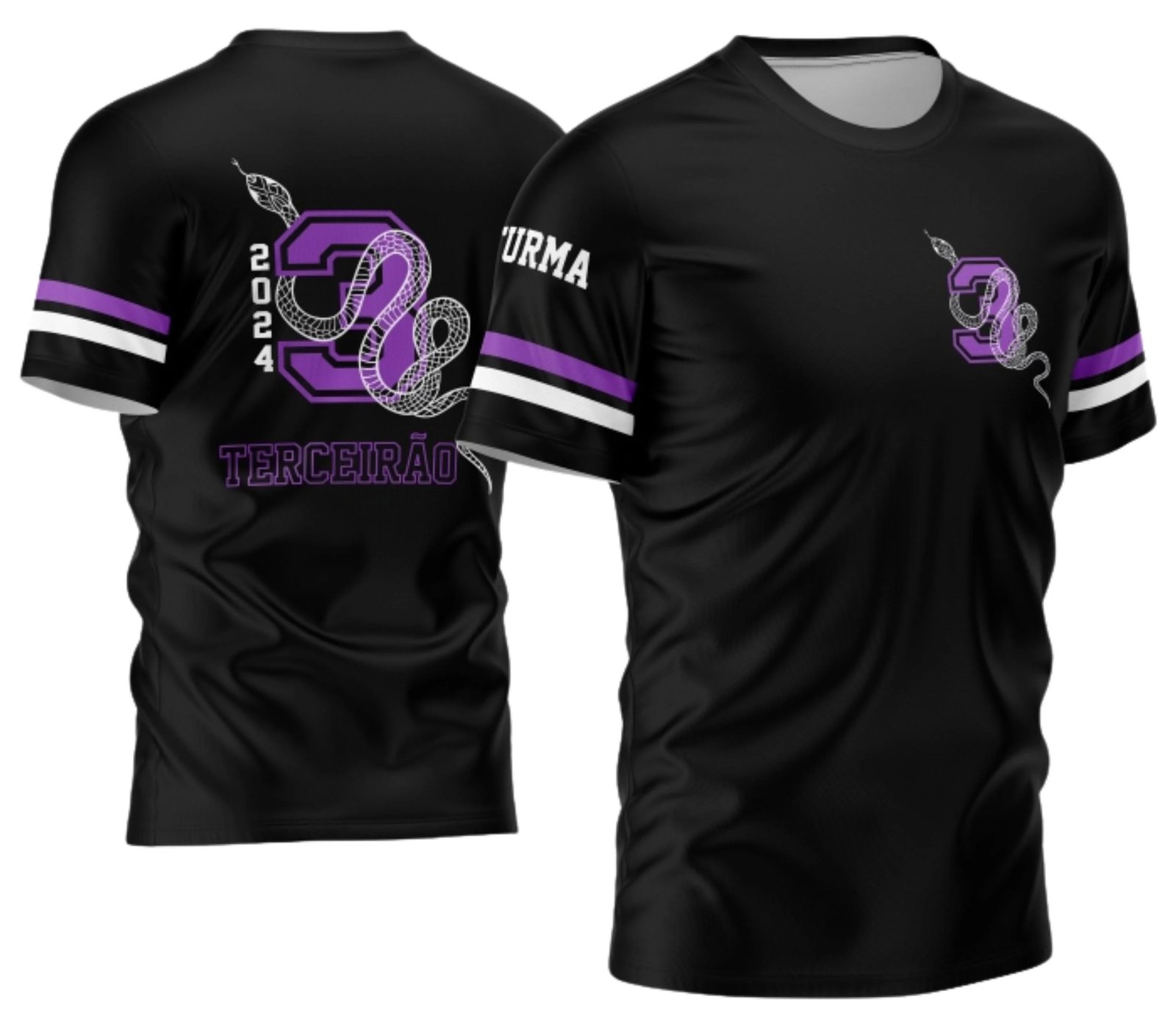 camiseta terceirão 2026 Cobra Branca para formandos do ensino médio
