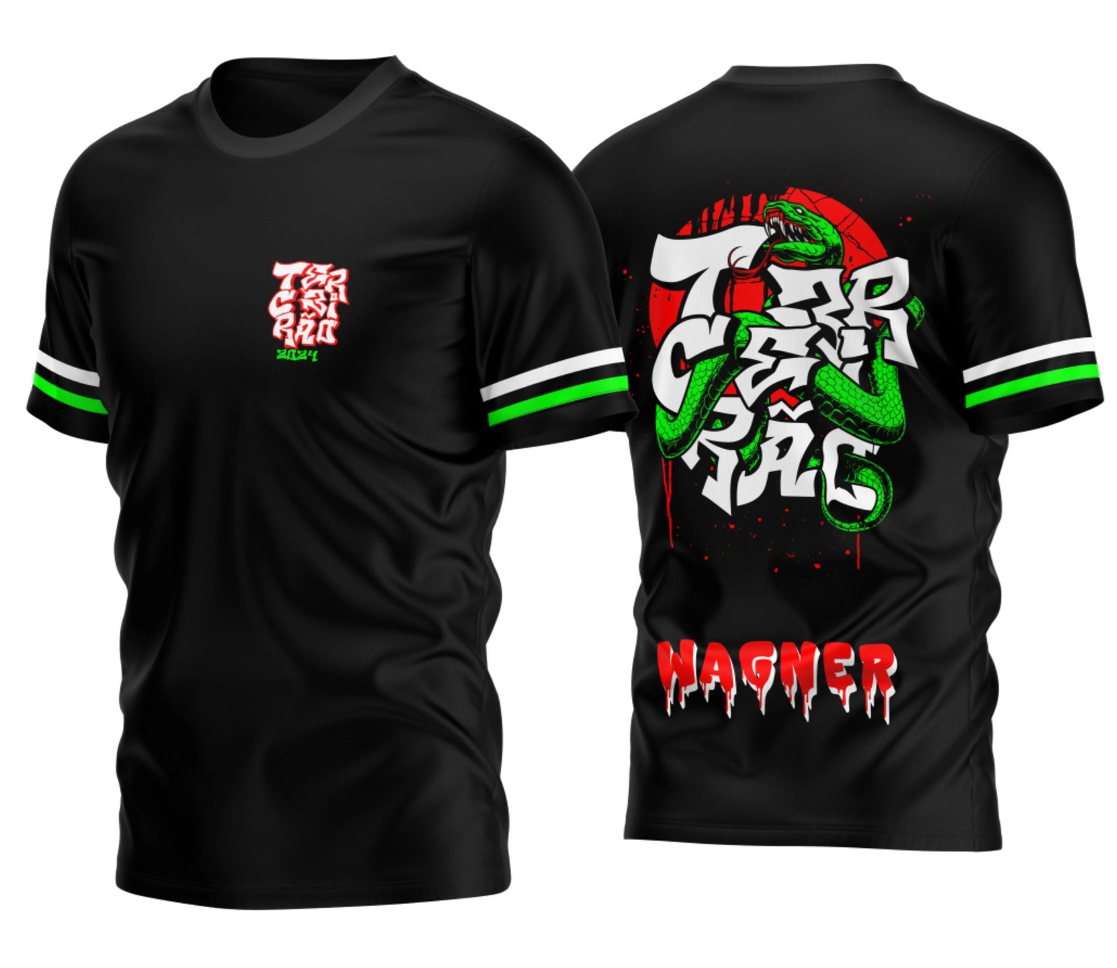camiseta terceirão 2026 Cobra No Por Do Sol para formandos do ensino médio