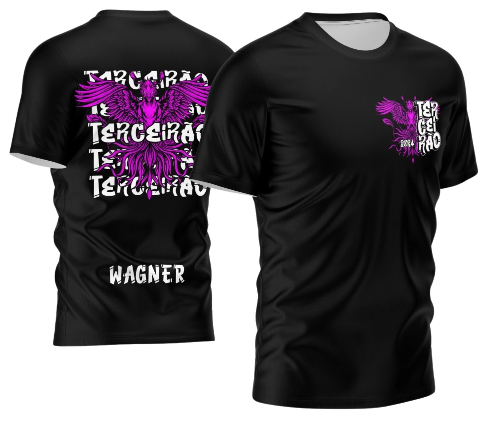 camiseta terceirão 2026 Fenix Roxa para formandos do ensino médio