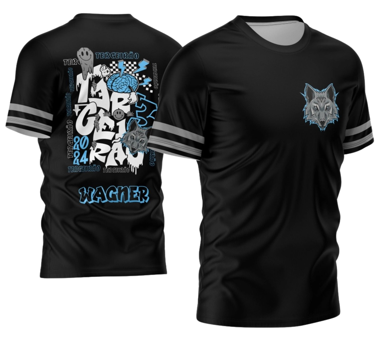 camiseta terceirão 2026 Multi Preto E Branco para formandos do ensino médio