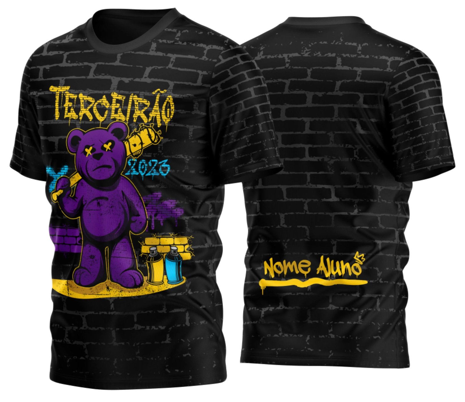 Camiseta Terceirão 2026 Urso Zangado camiseta terceirão 2026 Urso Zangado para formandos do ensino médio